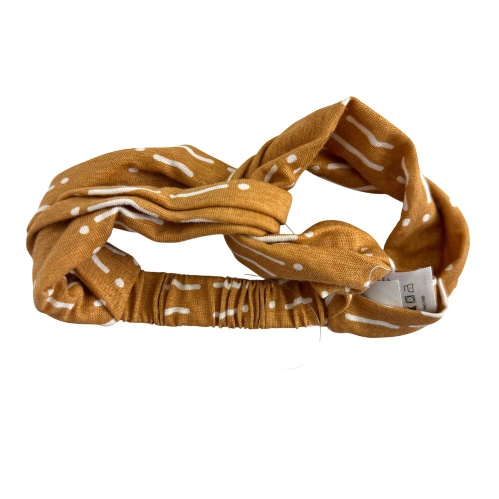 Jessica Simpson Brown & White Bow Headband New Size 0-3 Months Organic Cotton